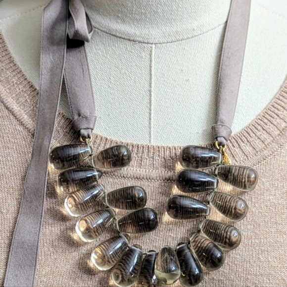 J Crew Beaded Tie Necklace - Picture 2 of 4